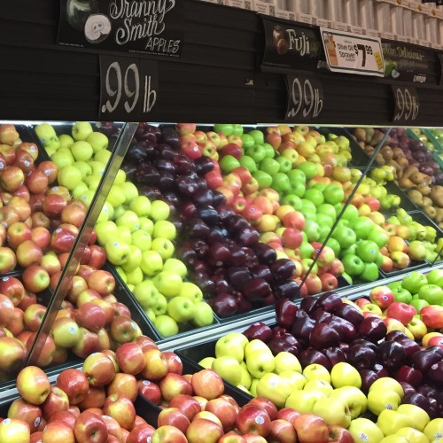 Apples go for 99 cents a pound a my grocery store. How much do they cost at yours? 