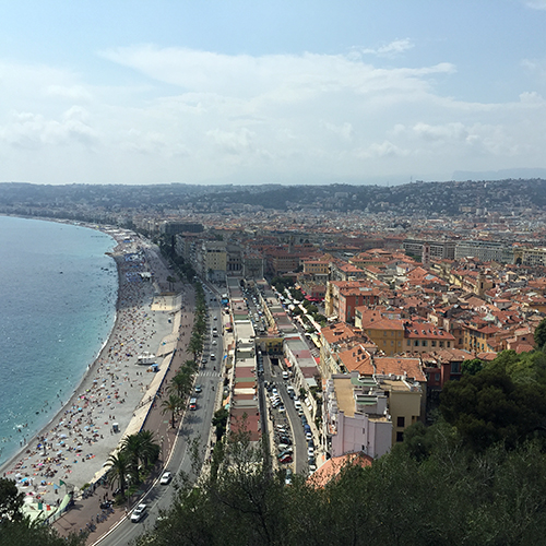 A view of Nice, France from the top of Castle Hill